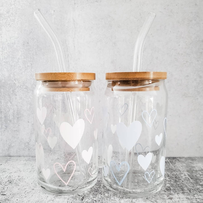 Color Changing Valentine's Day Glass Heart Cups Salt and Sparkle