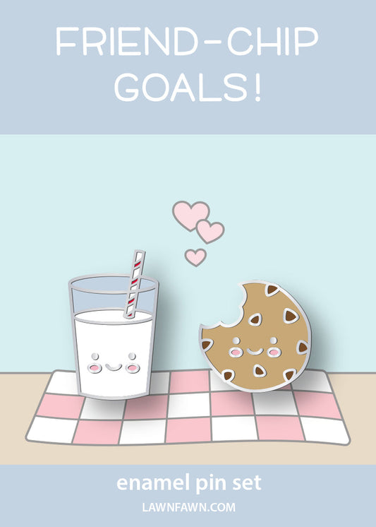 cookies and milk enamel pin