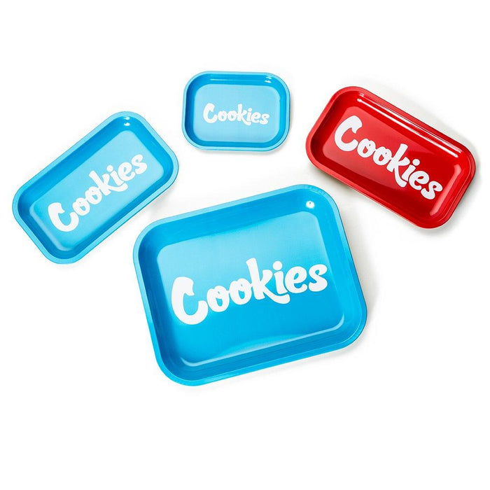 Cookies Small Rolling Tray Portable: Compact Design, Durable Material, Iconic Branding, Easy Cleanup, Functional Design, Personal Use, Travel, Stylish Smoking Accessory.