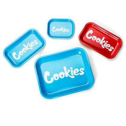 Cookies Small Rolling Tray Portable: Compact Design, Durable Material, Iconic Branding, Easy Cleanup, Functional Design, Personal Use, Travel, Stylish Smoking Accessory.