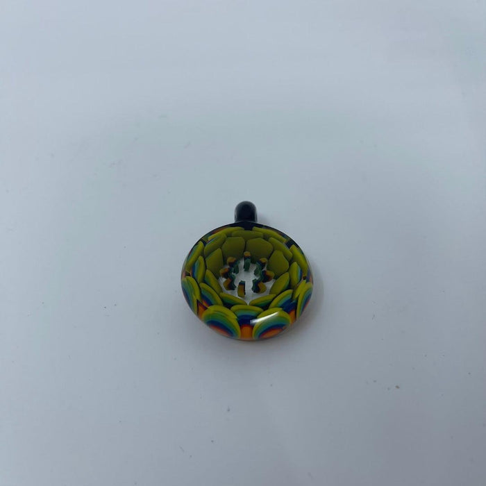 Dotstack Circle Glass Pendants: Crowman Crother, Assorted Colors, Handcrafted Pendants, Wearable Art, Vibrant Colors