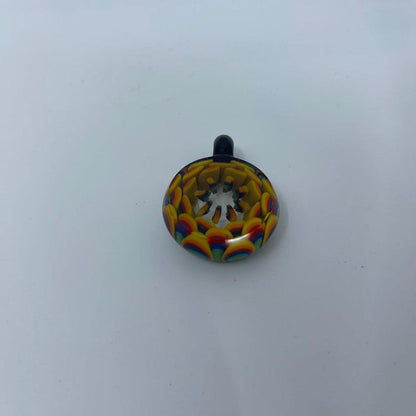 Assorted Dotstack Pendants: Crowman Crother, Circle Glass Pendants, Handcrafted Art, Vibrant Colors, Collectible Wearable Art
