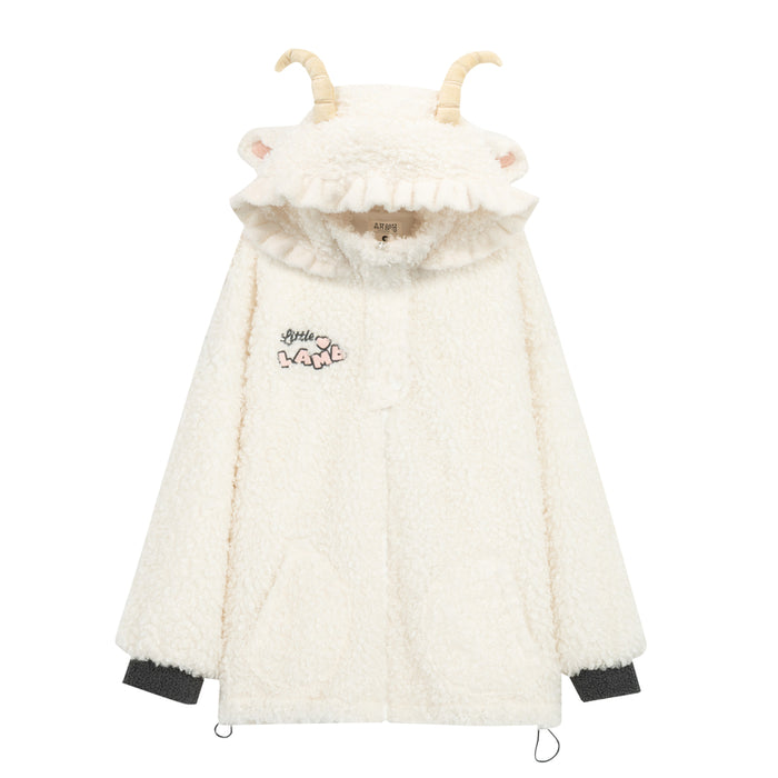 Cute Lamb Embroidered Coat