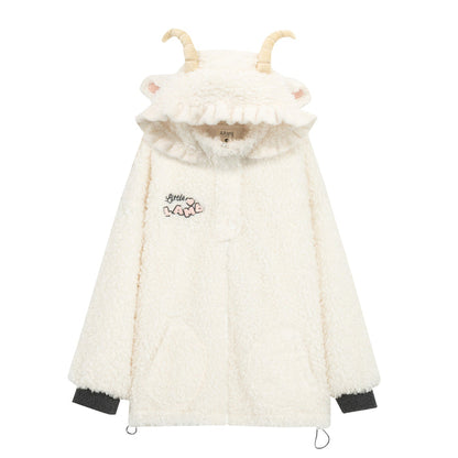 Cute Lamb Embroidered Coat