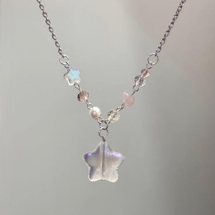 Cute Star Zircon Pearl Necklace
