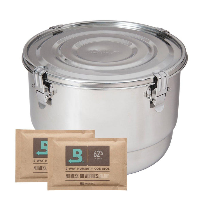 Stainless Steel Herb Storage: CVault Air-Tight Container, Humidity Controlled Preservation, Air-Tight Seal, Humidity Pack Compatible, Durable Food-Grade, Assorted Sizes Storage Needs, Keeps Herbs Spices Fresh Extended, Portable Easy to Clean.