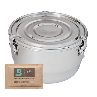 Airtight Food Grade Container: CVault Herb Storage, Humidity Controlled Preservation, Air-Tight Seal, Humidity Pack Compatible, Durable Stainless Steel, Assorted Sizes Storage Needs, Keeps Herbs Spices Fresh Extended, Portable Easy to Clean.