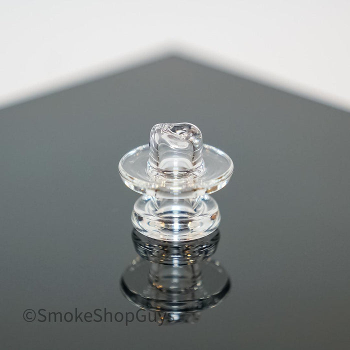 Clear Spinner Cap by Deschutes River Glass - Precision and Style: Improve Airflow, Vapor Production, Smooth Even Vapor Distribution, Durable Clear Glass Construction, Easy Maintenance, Compatible with a Variety of Rigs, Versatile Use, Must-Have Accessory, Achieving Optimal Dabbing Results.