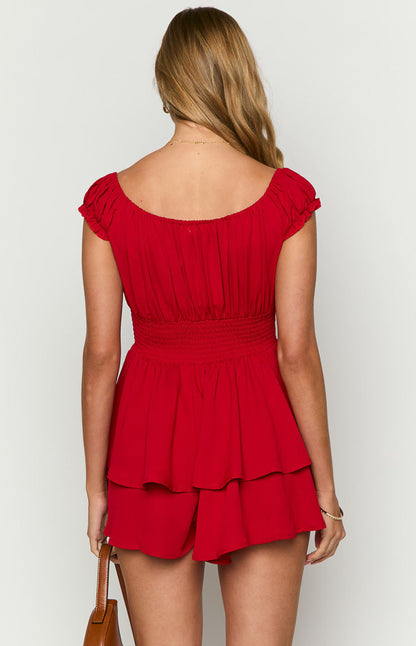 Deya Red Playsuit