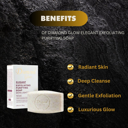 Diamond Glow Elegant Exfoliating Purifying Skin Lightening Soap