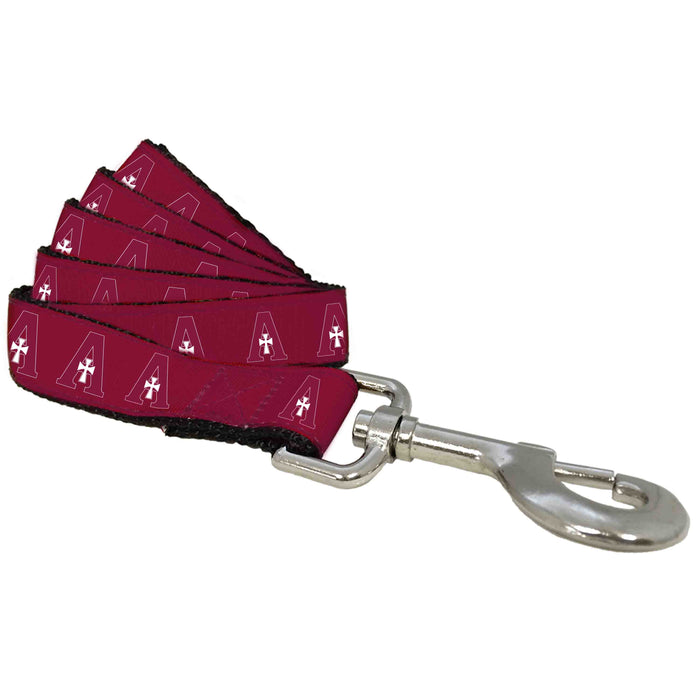 Dog Leash-Maroon w/custom "A"