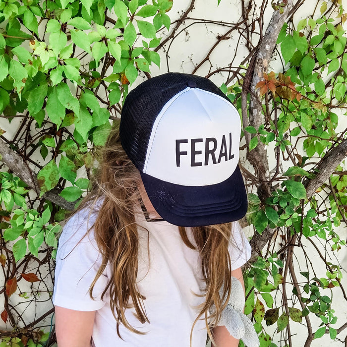 FERAL Youth Trucker Hat Salt and Sparkle