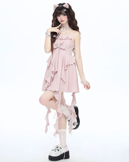 French Design Fairy-style Pink Camisole Dress