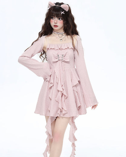 French Design Fairy-style Pink Camisole Dress