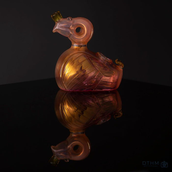 TR Pond Skimmer Gold Fumed: High-quality glass, compact design, handcrafted, premium tool, stylish