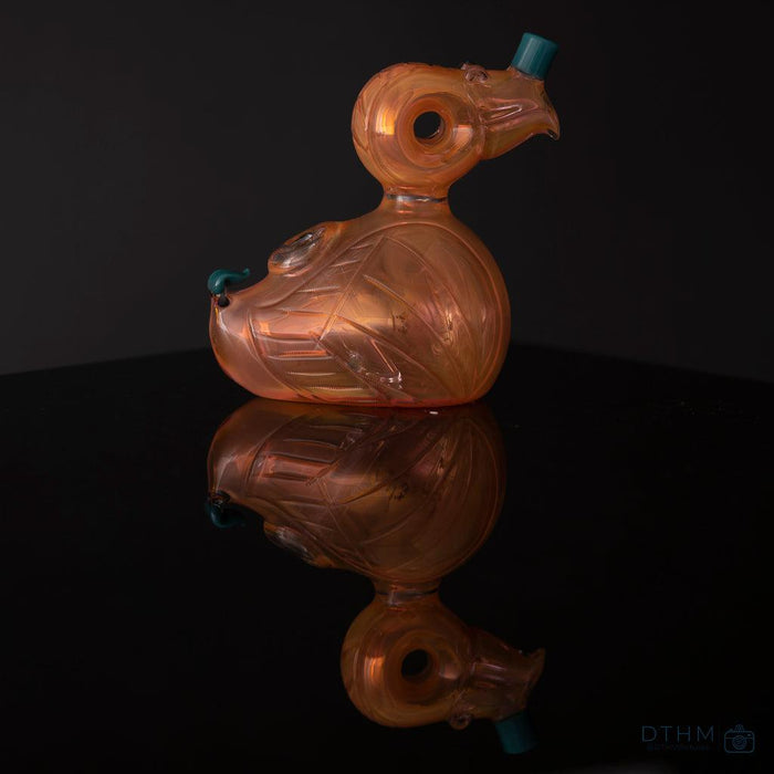 Handcrafted Glass TR Skimmer: Gold fumed, premium functionality, compact design, durable, stylish