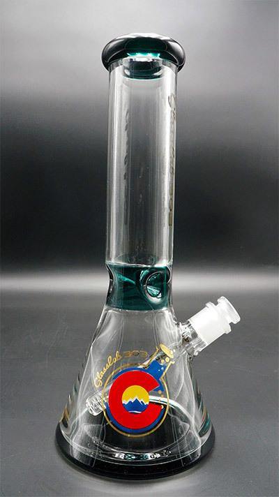 12mm Beaker Bong: GlassLab 303 Triple Accented, Classic Timeless Design Stable Easy Clean Daily Use, Three Accent Points Assorted Vibrant Colors Stylish Smoking, Premium Thick High-Quality Glass Durable Consistent Performance, Smooth Excellent Water Filtration Cooling Smoother Enjoyable Hits, Versatile User-Friendly Beginner Seasoned Reliable Visually Appealing.