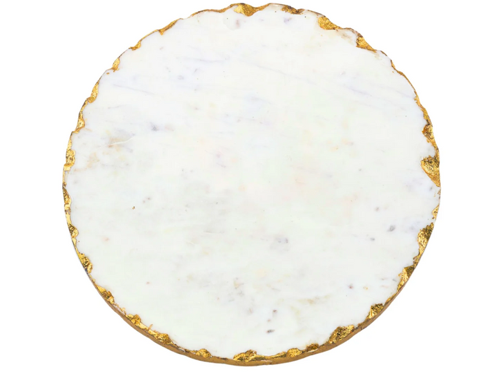 Godinger-Lavi Large Marble Gold Organic Edge Lazy Susan