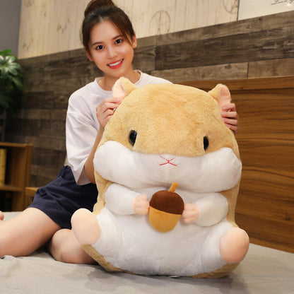 Hamster Plush Holding Snack Stuffed Toy