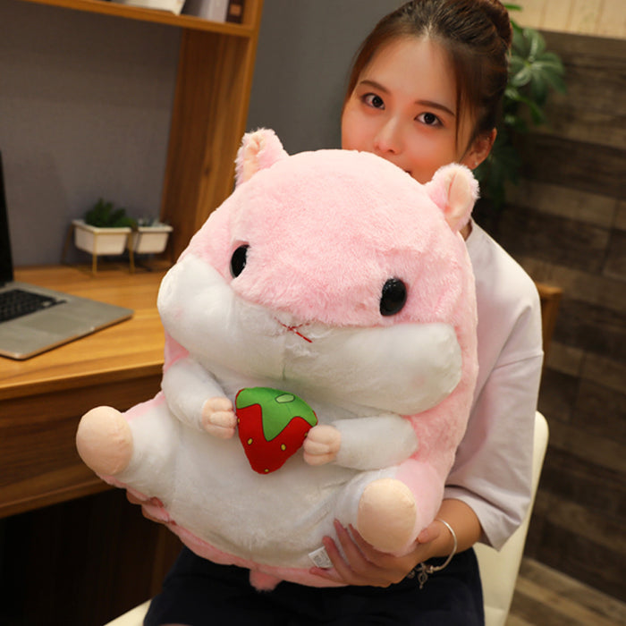 Hamster Plush Holding Snack Stuffed Toy