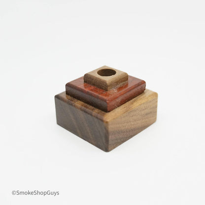 Handcrafted Glass Art Stand: Hand-Made Wooden Marble Stand, Custom Wooden Base, Natural Finishes, LED Light Display, Highlight Your Glass, Multiple Unique Designs, Compact Sturdy, Ideal for Marbles Pendants, Made in USA High-Quality.