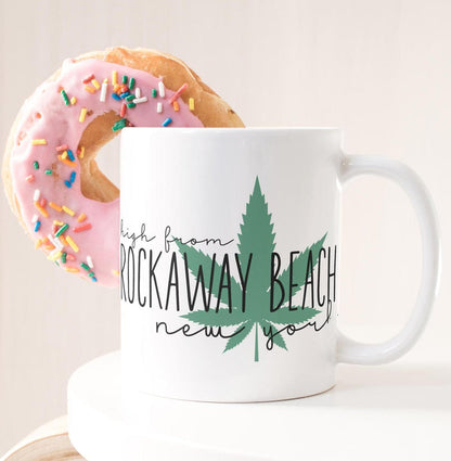 High from [Your City Here] – Custom 420 Friendly Coffee Mug, Funny Gift for Smoker Bestie, Personalized Weed Home Decor, Work from Home Gift Salt and Sparkle