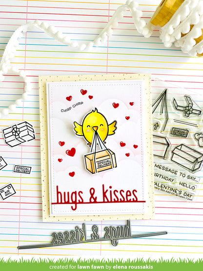hugs and kisses line border