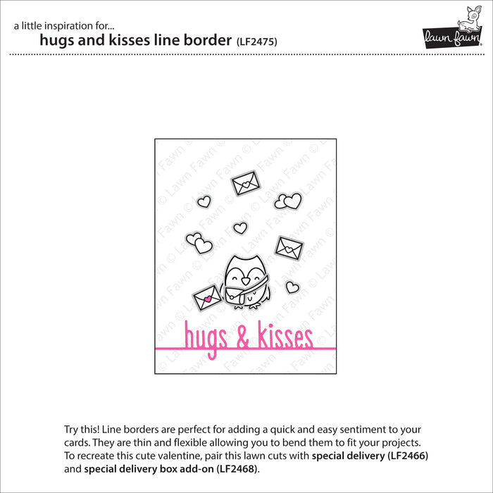 hugs and kisses line border
