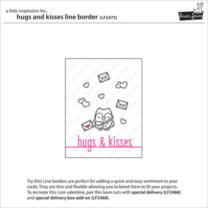 hugs and kisses line border