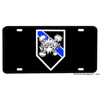 Law Enforcement Police Sheriff Thin Blue Line Bomb Squad Ka Pow Aluminum License Plate