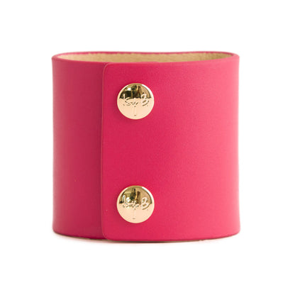 Loved Cuff - Pink Ruby Leather with Purple Agate