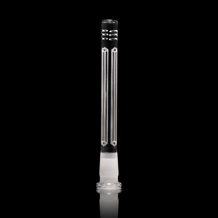6 Inch Etched Glass Downstem: Milkyway Glass, Artistic Design, Durable Glass, Improves Airflow, Water Pipe Accessory