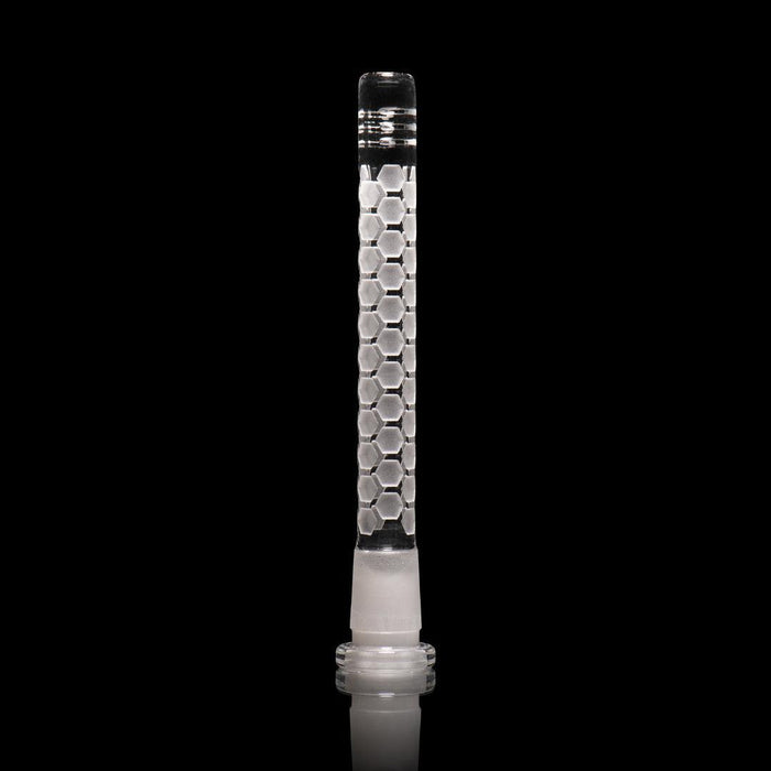 6 Inch Glass Downstem Milkyway: Etched Design, Durable Material, Water Pipe Upgrade, Artistic, Enhanced Airflow