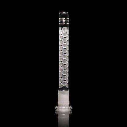 6 Inch Glass Downstem Milkyway: Etched Design, Durable Material, Water Pipe Upgrade, Artistic, Enhanced Airflow