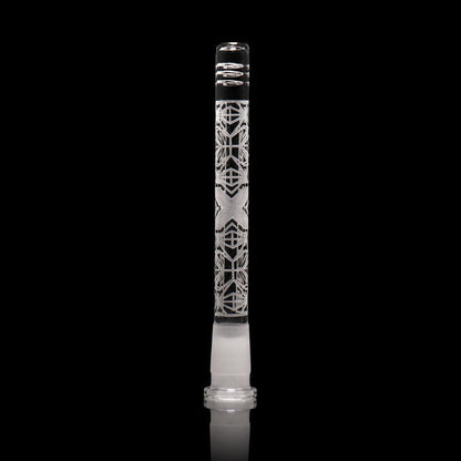Durable Etched Downstem: Milkyway Glass, 6 Inch Length, Borosilicate Glass, Artistic Design, Long-Lasting Use