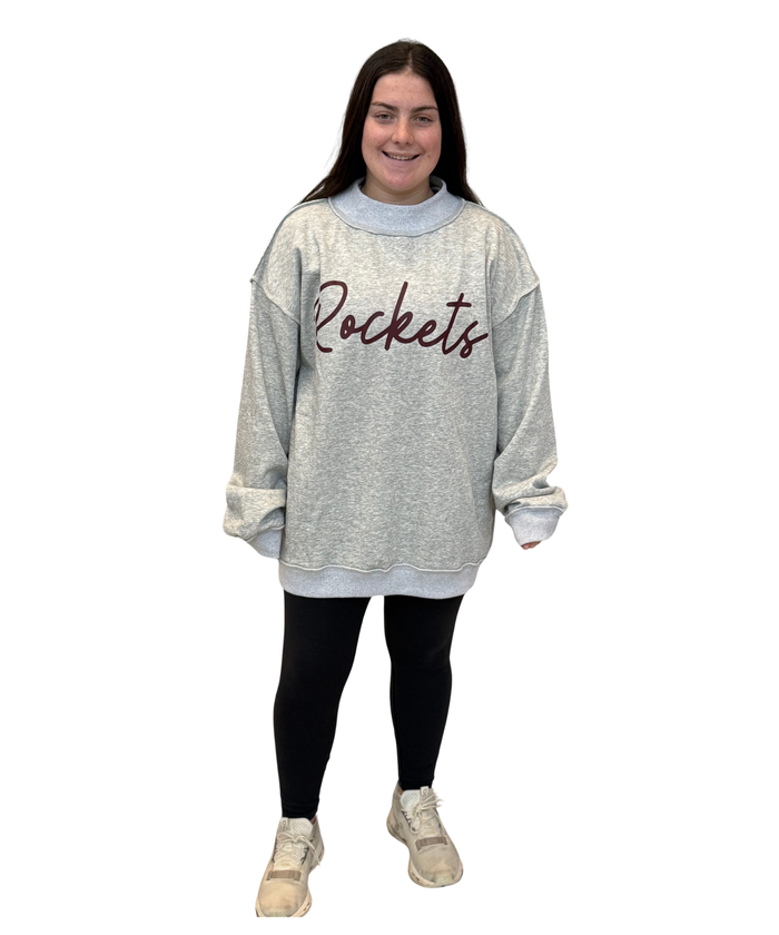 Mock Neck - Reversible Sweatshirt - Gray - Pink AHS