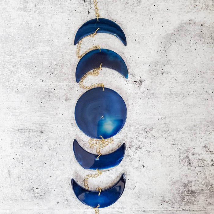 Moon Phases Agate Wall Hanging Decor Salt and Sparkle