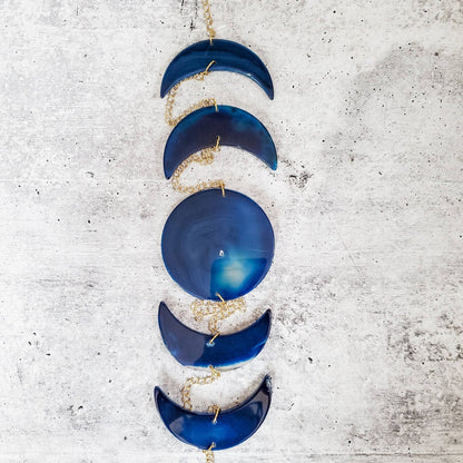 Moon Phases Agate Wall Hanging Decor Salt and Sparkle