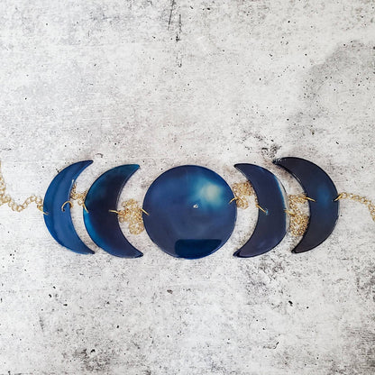 Moon Phases Agate Wall Hanging Decor Salt and Sparkle