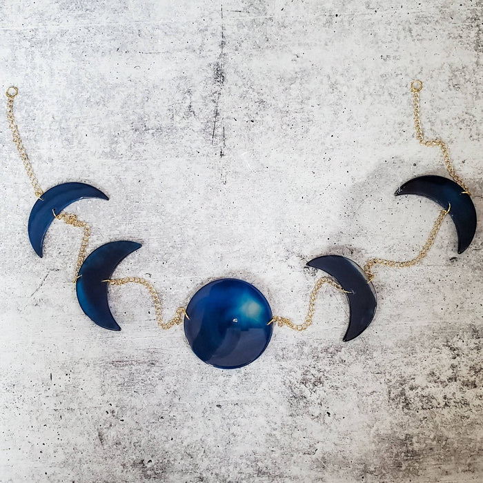 Moon Phases Agate Wall Hanging Decor Salt and Sparkle