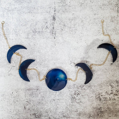 Moon Phases Agate Wall Hanging Decor Salt and Sparkle