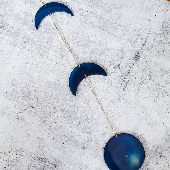 Moon Phases Agate Wall Hanging Decor Salt and Sparkle