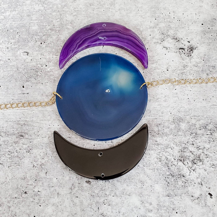 Moon Phases Agate Wall Hanging Decor Salt and Sparkle