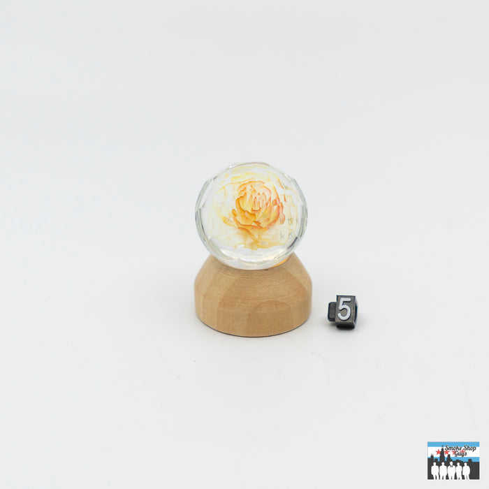 Functional Beauty Glass Marbles: Mr. Facet x Tabba Wonnell, Handcrafted, Artistic Collaboration, Faceted Elegance, Unique Floral Designs, Premium Craftsmanship, Assorted Styles, Collectors Enthusiasts.