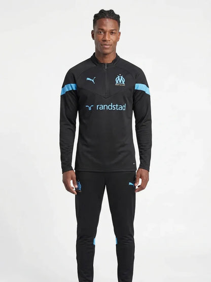OLYMPIQUE DE MARSEILLE BLACK AND BLUE TRACKSUIT