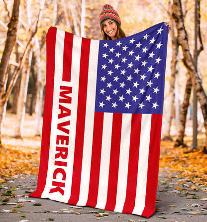 Personalized American (USA) Flag Blanket