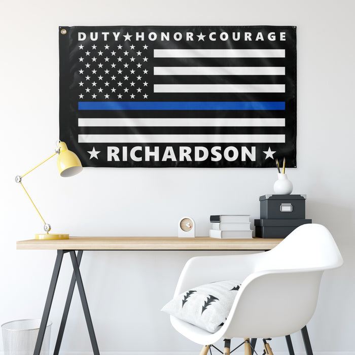 Personalized Flag - Duty Honor Courage - AR1