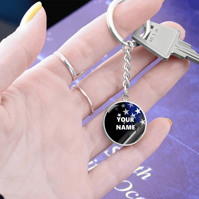 Personalized Keychain - Circle pendant - BR1