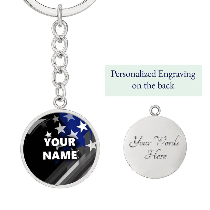 Personalized Keychain - Circle pendant - BR1