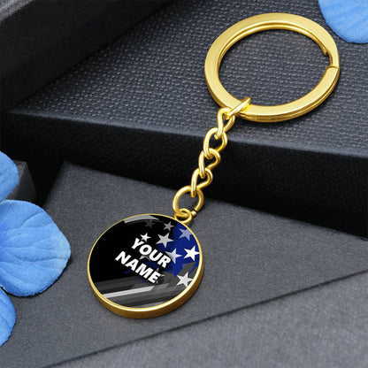 Personalized Keychain - Circle pendant - BR1